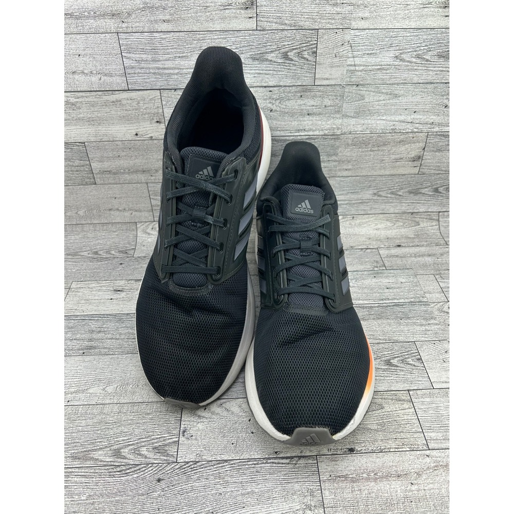 Adidas Duramo 10 Men Running Shoes Black Grey Solar Orange H02037 Size 12